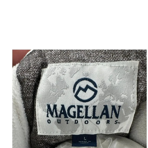 Magellan Outdoors Women's gray/white/green crosshatch hooded ski jacket, size L - Picture 7 of 7